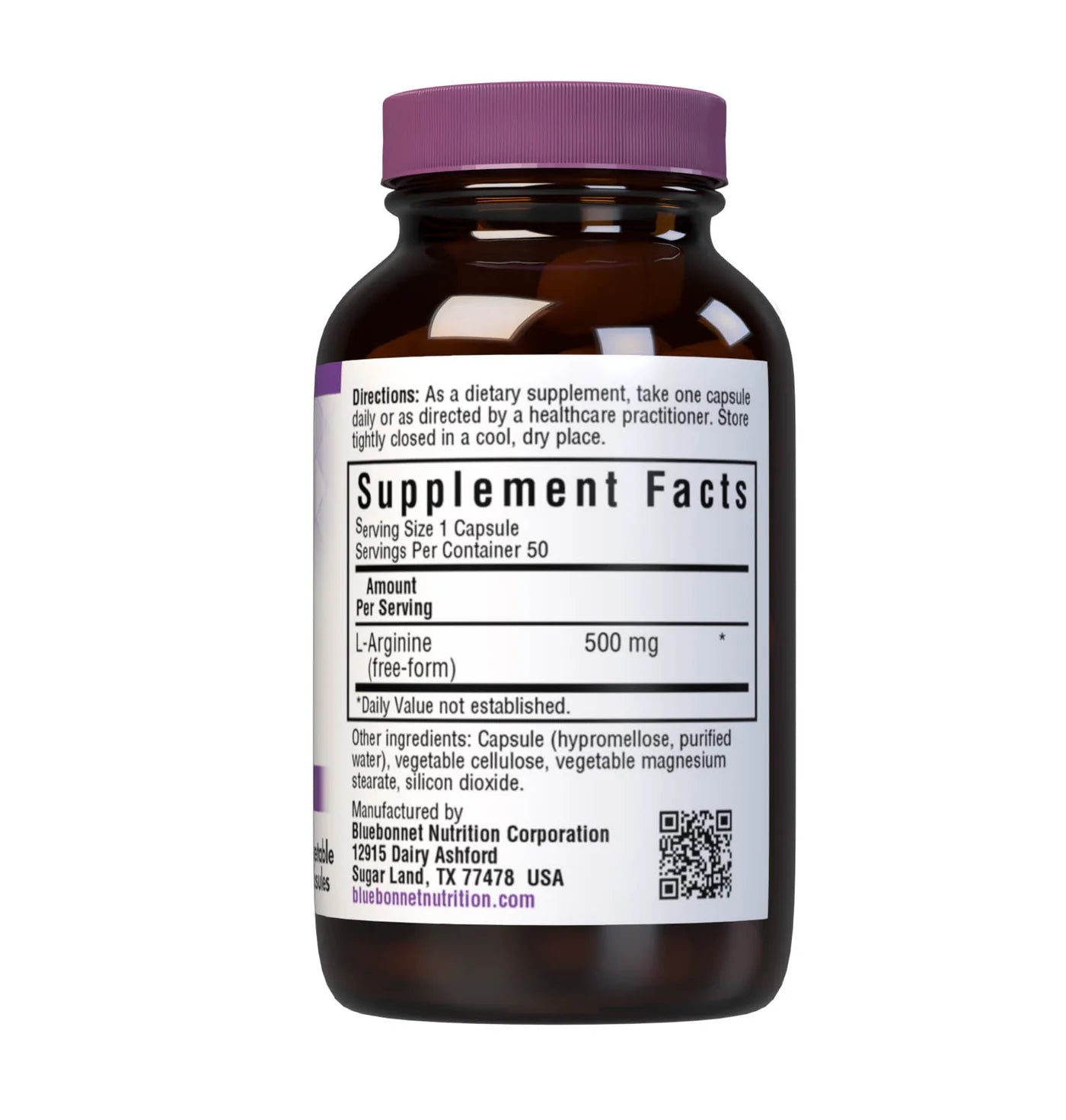 Bluebonnet, L-Arginine 500 mg