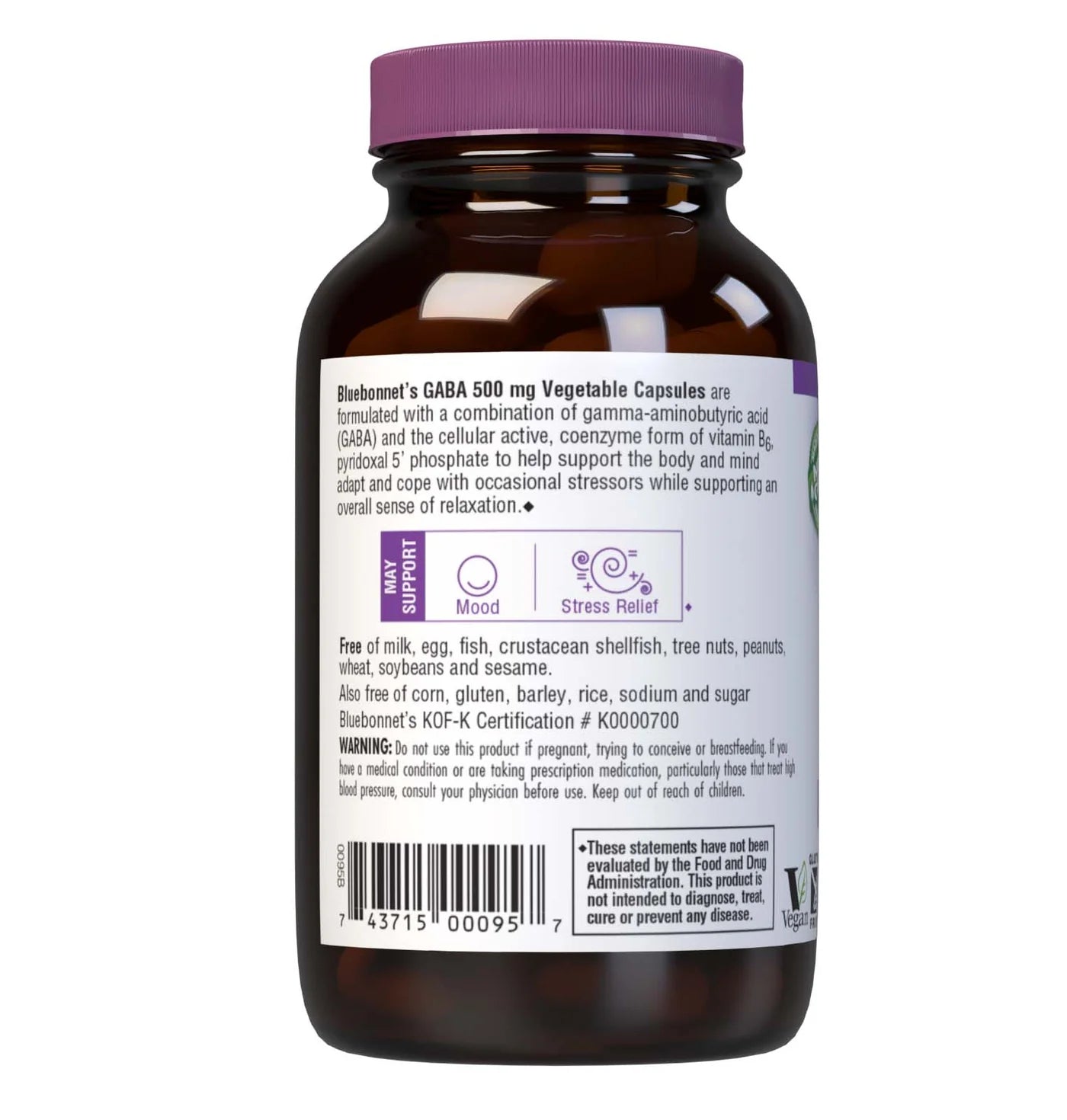 Bluebonnet, Gaba 500 mg