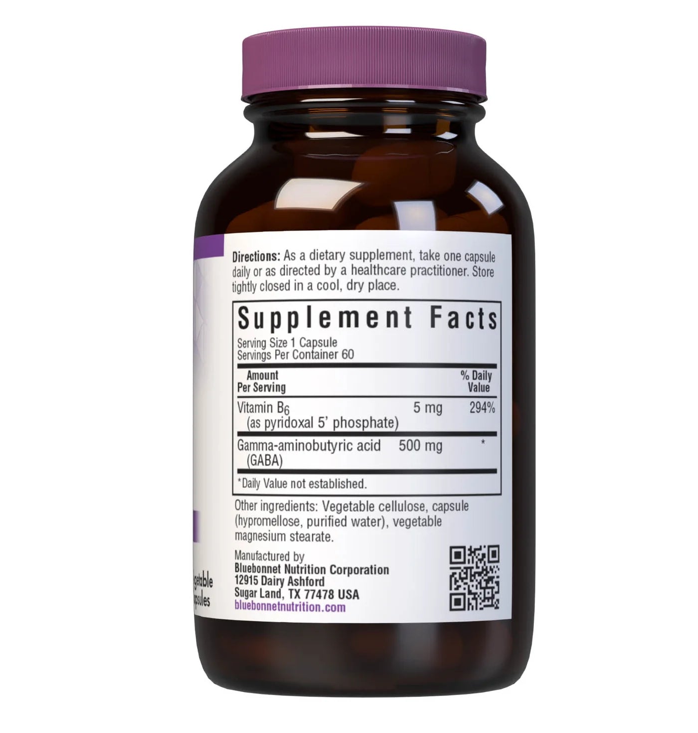 Bluebonnet, Gaba 500 mg