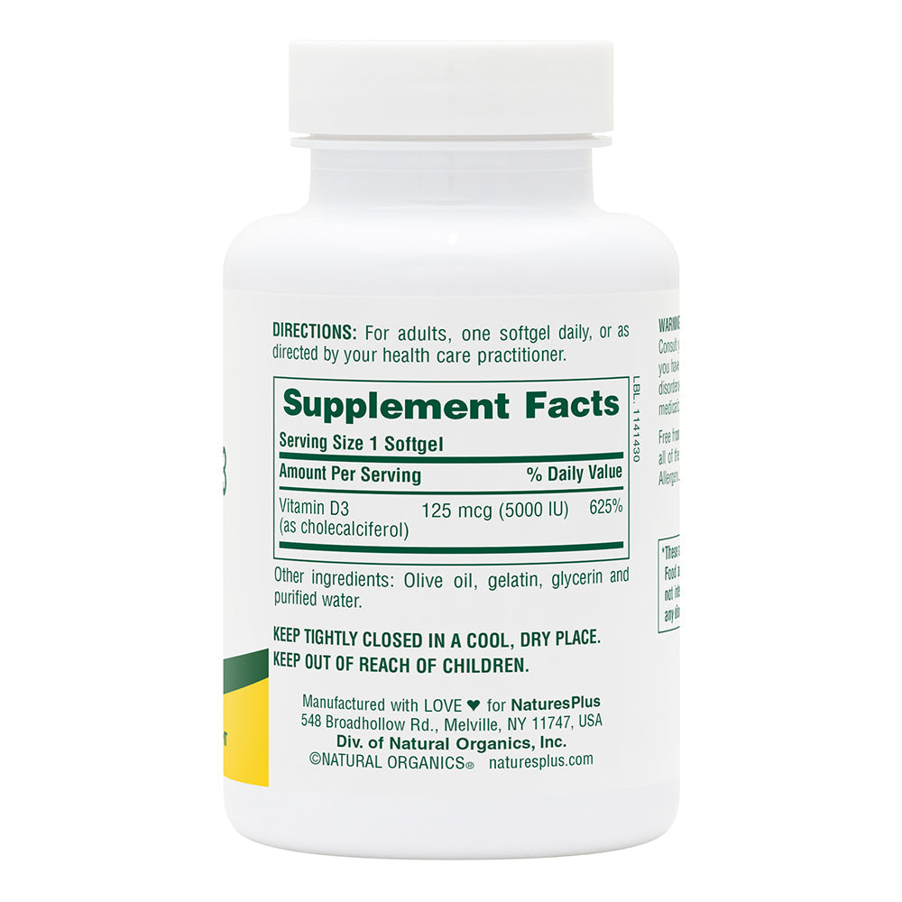 NaturesPlus, Vitamin D3 5000 IU