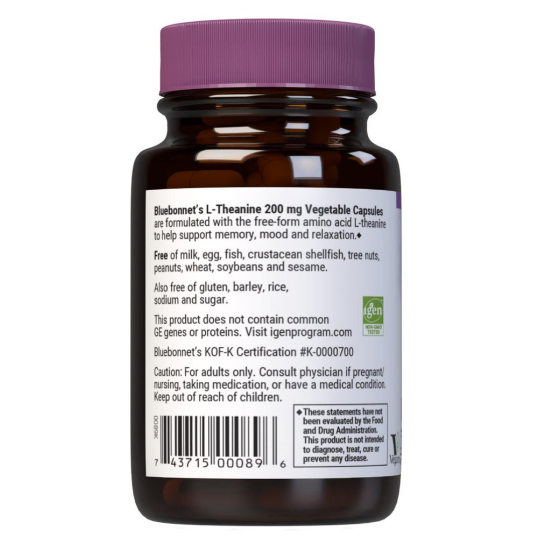 Bluebonnet, L-Theanine 200 mg