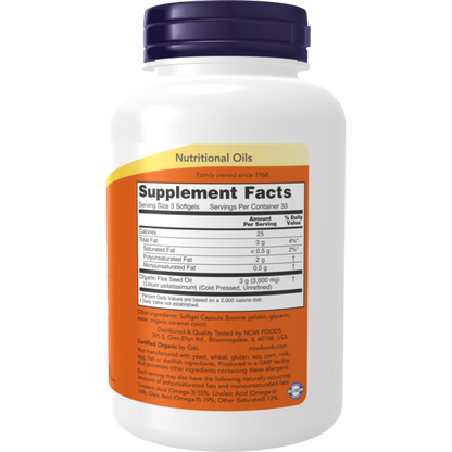 NOW, Flax Oil 1000 mg