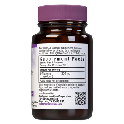 Bluebonnet, L-Theanine 200 mg