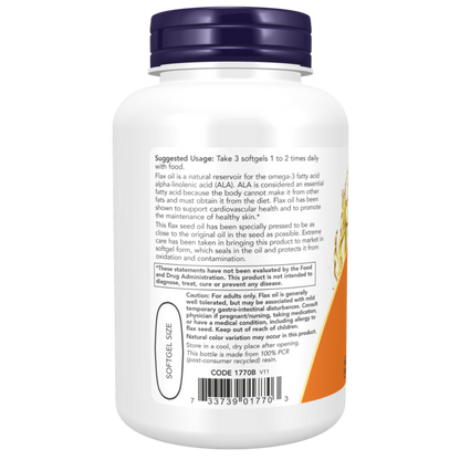 NOW, Flax Oil 1000 mg