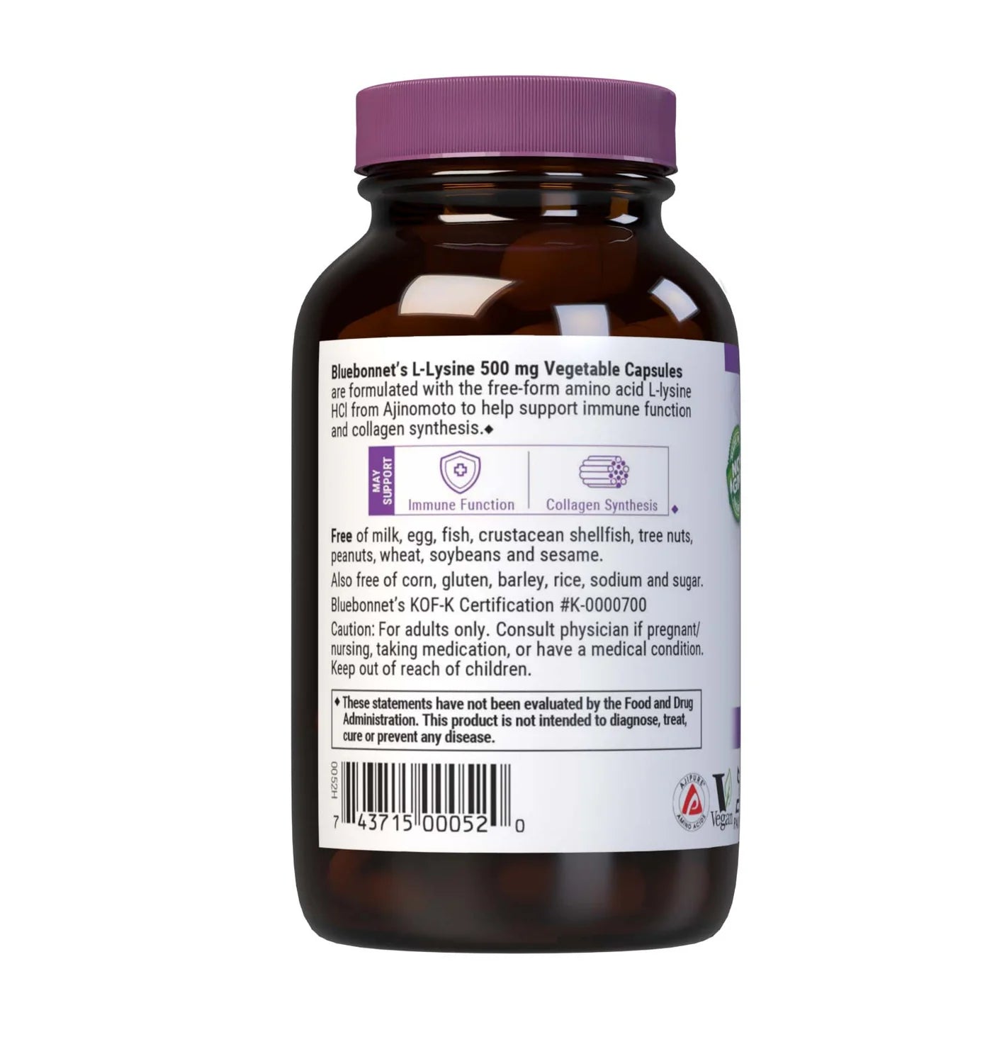Bluebonnet, L-Lysine 500 mg