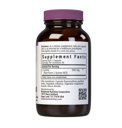 Bluebonnet, L-Lysine 500 mg