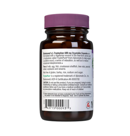 Bluebonnet, L-Tryptophan 500 mg